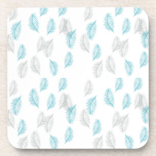 Posavasos Patrón de hojas azules y grises