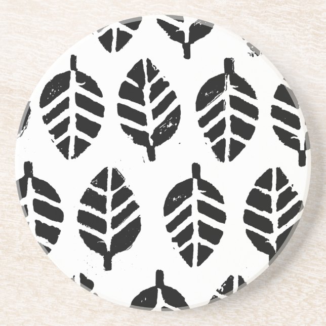 Posavasos Patrón de hojas Potato Imprimir arenisca (Frente)