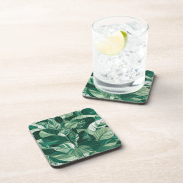 Posavasos Patrón de hojas verdes modernas