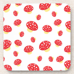 Posavasos Patrón de hongos con lunares rojos adorables