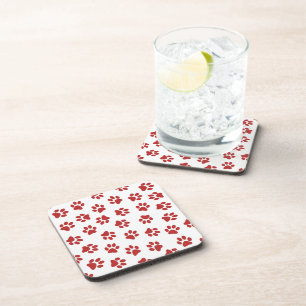Posavasos Patrón de huellas de patas, patas de perro, patas