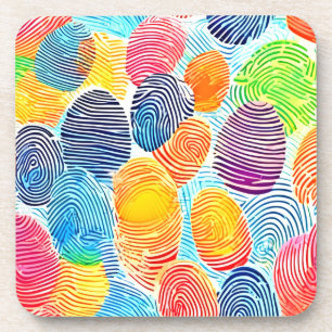 Posavasos Patrón de huellas digitales coloridas