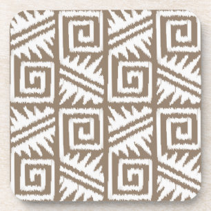 Posavasos Patrón de Ikat Aztec - Taupe Tan y Cream