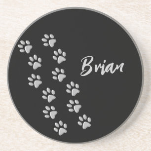 Posavasos Patrón de impresión de fondo negro de las hojas de