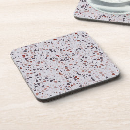 Posavasos Patrón de impresión moderno de Terrazzo rosa