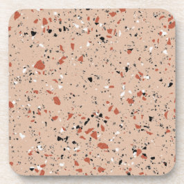 Posavasos Patrón de impresión moderno de Terrazzo rosa