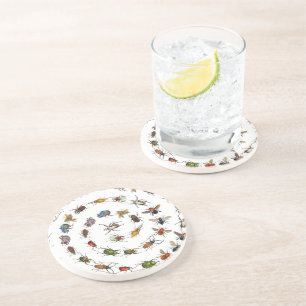 Posavasos Patrón de insectos y bichos de época