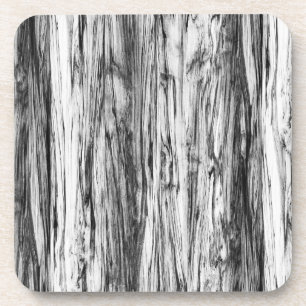 Posavasos Patrón de la madera de deriva - negro, blanco y gr