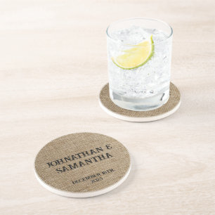 Posavasos Patrón de la naturaleza rústica de la burpía boda
