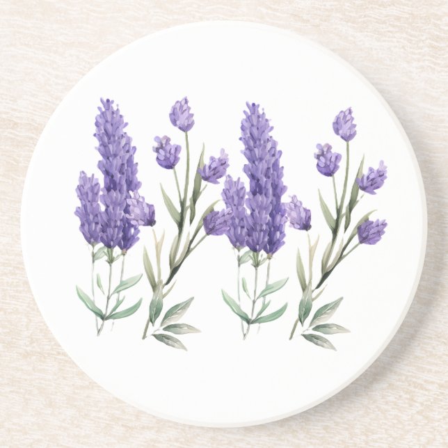 Posavasos Patrón de lavanda francés (Frente)