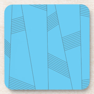Posavasos Patrón de línea azul, simple, elegante y abstracto