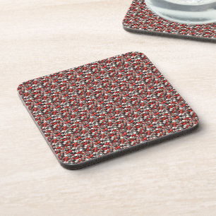 Posavasos Patrón de linóleo retro de espectro rojo