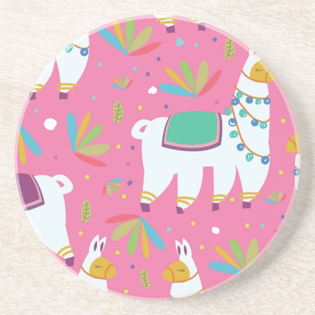 Posavasos Patrón de Llama Adorable (Frente)