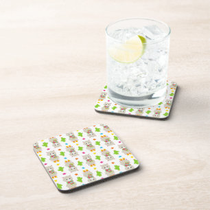 Posavasos Patrón De Llamas, Llamas Cutas, Alpacas, Cactus