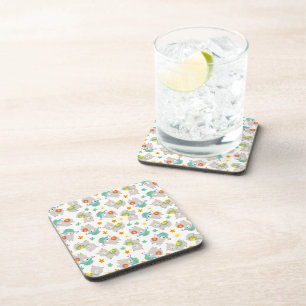 Posavasos Patrón De Llamas, Llamas Cutas, Alpacas, Flores
