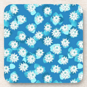 Posavasos Patrón de los maníes, turquesa, azul y blanco