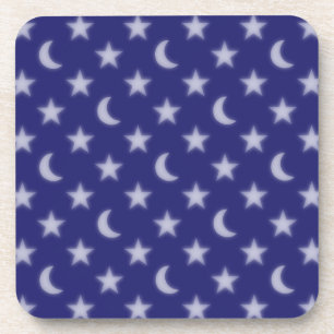 Posavasos Patrón de lunas y estrellas azules