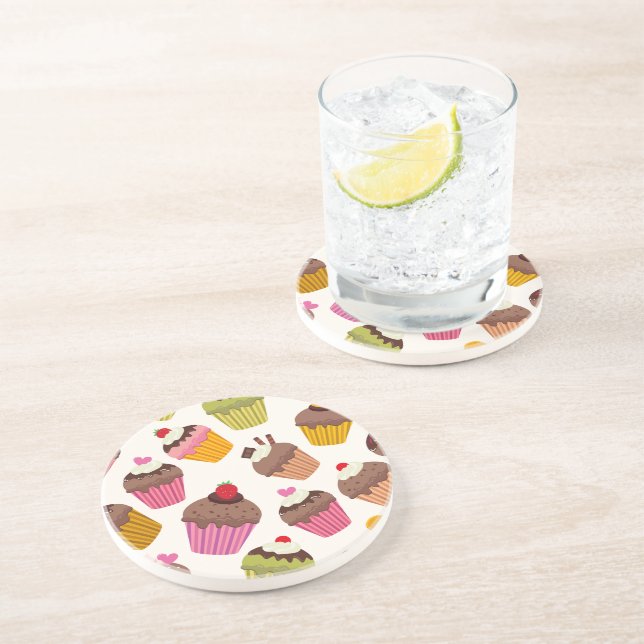 Posavasos Patrón de magdalena, patrón de muffin, chocolate,  (Lado)