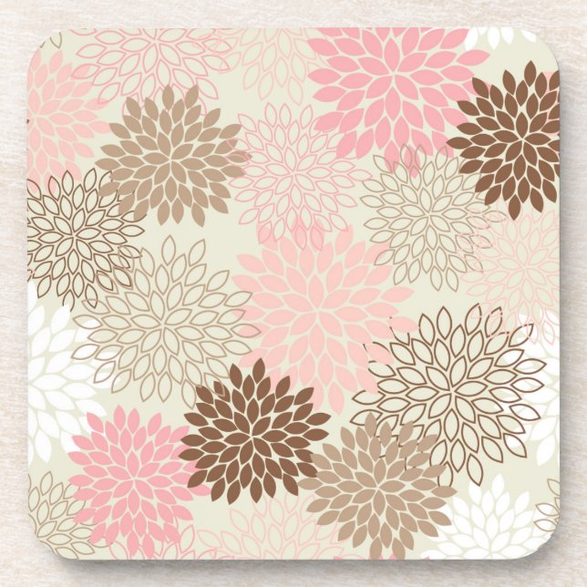 Posavasos Patrón De Mamá Rosa Y Marrón (Frente)