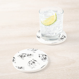 Posavasos Patrón de manchas de vaca y cerdo dibujado a mano 