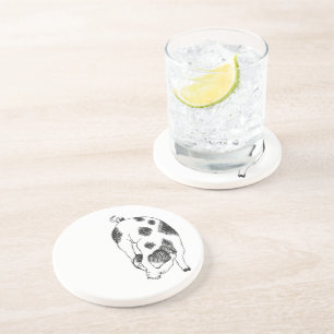 Posavasos Patrón de manchas de vaca y cerdo dibujado a mano