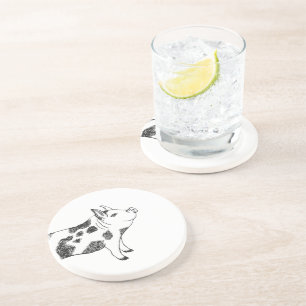 Posavasos Patrón de manchas de vaca y cerdo dibujado a mano