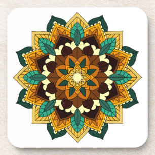 Posavasos Patrón de Mandala 02 en la montaña rusa amarilla y