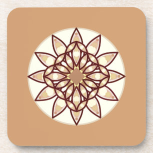 Posavasos Patrón de Mandala en Tan y Marrón de chocolate