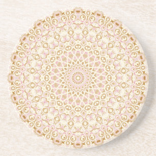 Posavasos Patrón de Mandala Moderno Rubor Dorado