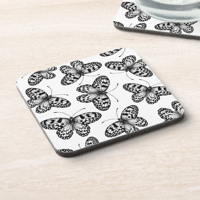 Posavasos Patrón de mariposa de cometa de papel (Lado Izquierdo)