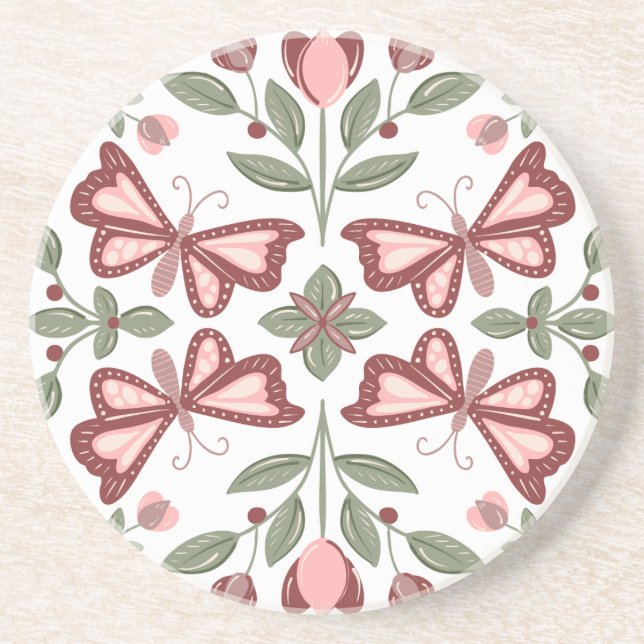 Posavasos Patrón de mariposa de esparadrapo de mano (Frente)