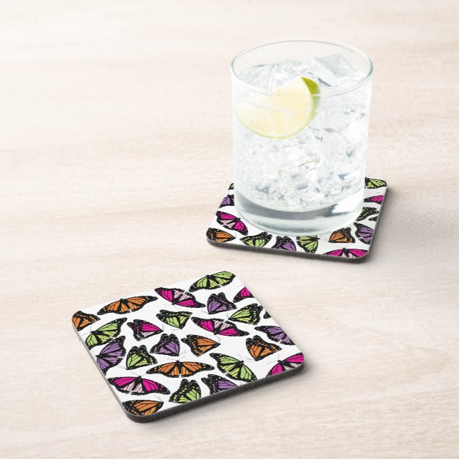 Posavasos Patrón de mariposas coloridas (Lado Derecho)