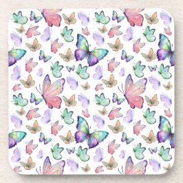 Posavasos Patrón de mariposas de color agua sin costura