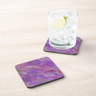 Posavasos Patrón de mármol rosa y púrpura