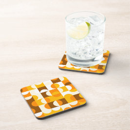 Posavasos Patrón de Medios Círculos Marrón Blanco Naranja Am