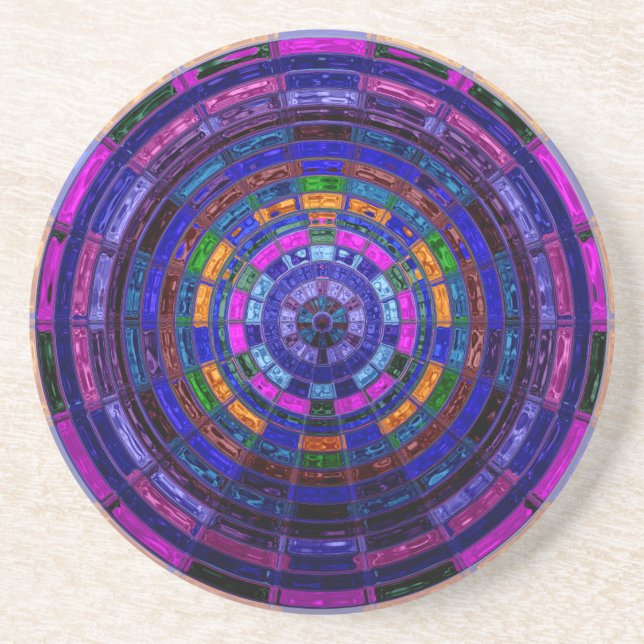 Posavasos Patrón de mosaico abstracto #4 (Frente)