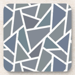 Posavasos Patrón de mosaico azul-gris