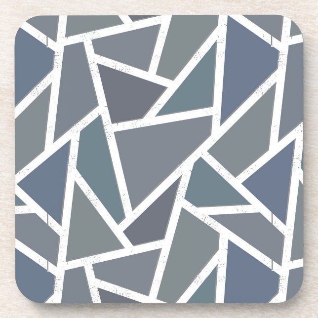 Posavasos Patrón de mosaico azul-gris (Frente)