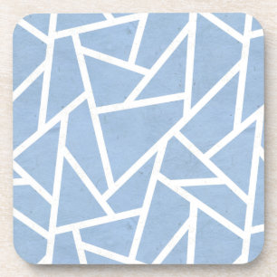 Posavasos Patrón de mosaico azul pálido y blanco