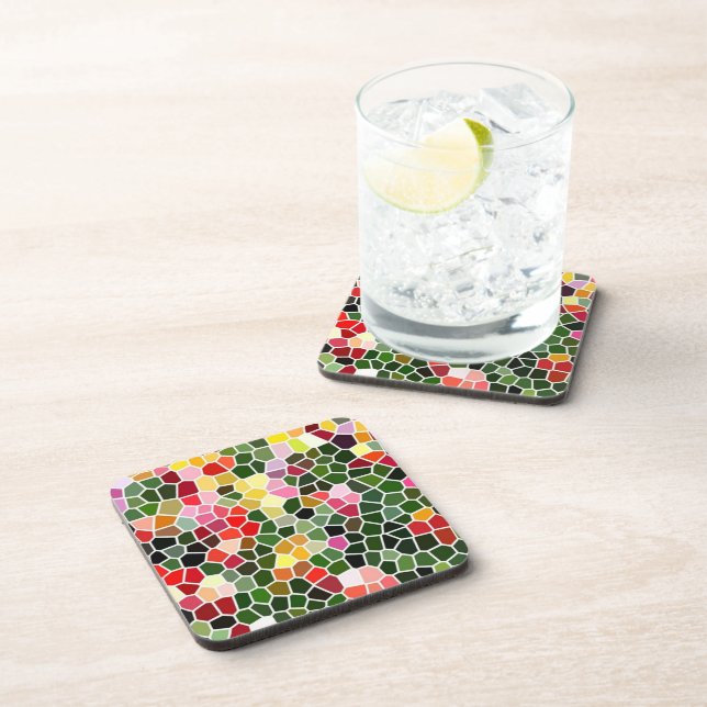 Posavasos Patrón de mosaico colorido (Lado Derecho)