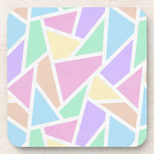 Posavasos Patrón de mosaico del arcoiris pastel