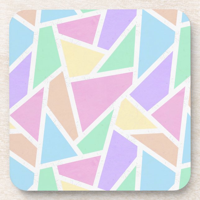 Posavasos Patrón de mosaico del arcoiris pastel (Frente)