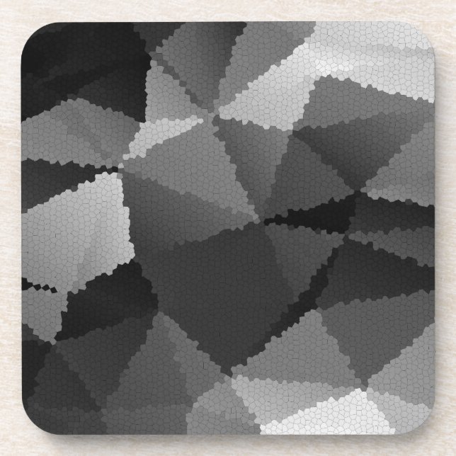 Posavasos Patrón de mosaico en blanco y negro (Frente)