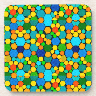 Posavasos Patrón de mosaico geométrico abstracto