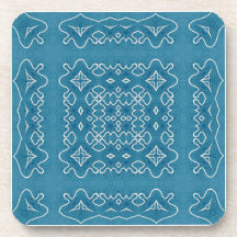 Patrón de mosaico ornamental azul - Geométrico int