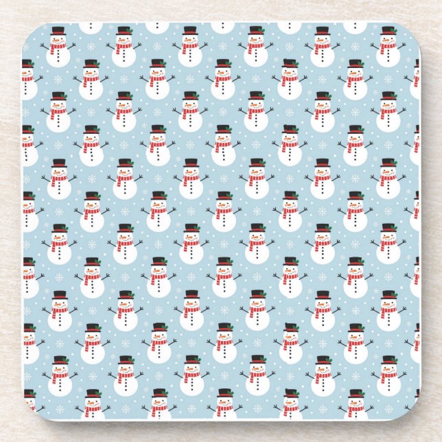 Posavasos Patrón de muñeco de nieve (Frente)