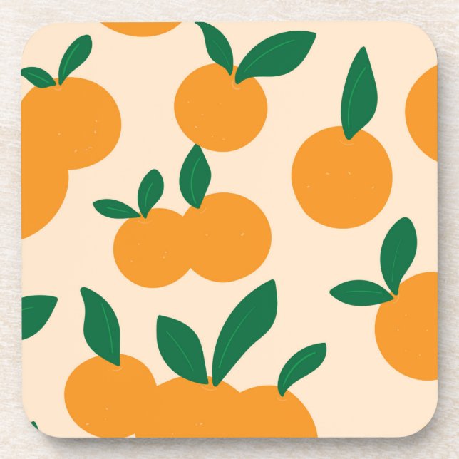 Posavasos Patrón de naranjas de frutas cítricas con estilo m (Frente)