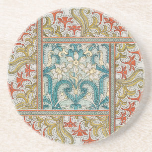 Posavasos Patrón de Narciso Art Nouveau Antiguo Verneuil