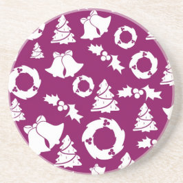 Posavasos Patrón de Navidades púrpura
