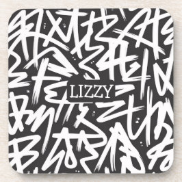 Posavasos Patrón de nombre de grafiti personalizado — Urbano